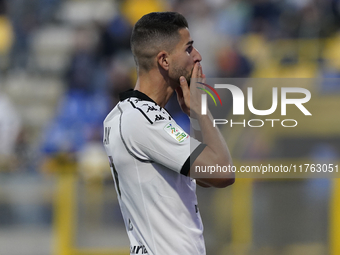 Antonio-Mirko Colak of Spezia Calcio celebrates after scoring during the Serie B match between SS Juve Stabia and Spezia Calcio at Stadio Ro...