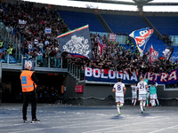 Riccardo Orsolini of Bologna FC celebrates after scoring second goal during the Serie A Enilive match between AS Roma and Bologna FC at Stad...