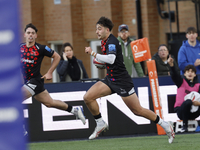 Ethan Grayson of Newcastle Falcons makes his way to the line during the Premiership Cup Pool A match between Newcastle Falcons and Doncaster...