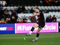 Brett Connon of Newcastle Falcons adds the extras during the Premiership Cup Pool A match between Newcastle Falcons and Doncaster Knights at...