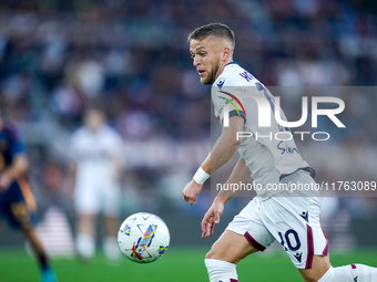 Jesper Karlsson of Bologna FC during the Serie A Enilive match between AS Roma and Bologna FC at Stadio Olimpico on November 10, 2024 in Rom...