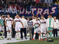 Bologna F.C. celebrates the victory during the 12th day of the Serie A Championship between A.S. Roma and Bologna F.C. at the Olympic Stadiu...