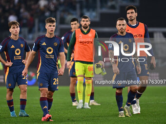 Samuel Dahl of A.S. Roma and Angelino of A.S. Roma participate in the 12th day of the Serie A Championship between A.S. Roma and Bologna F.C...