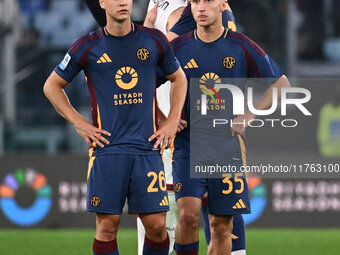 Samuel Dahl of A.S. Roma and Tommaso Baldanzi of A.S. Roma participate in the 12th day of the Serie A Championship between A.S. Roma and Bol...