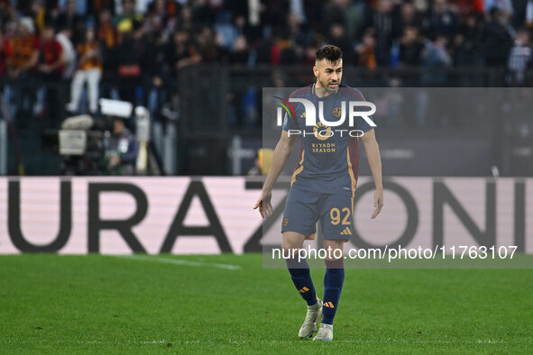 Stephan El Shaarawy of A.S. Roma celebrates after scoring the goal to make it 2-3 during the 12th day of the Serie A Championship between A....