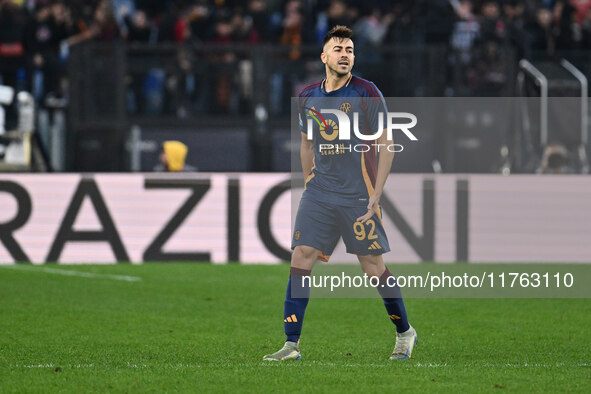 Stephan El Shaarawy of A.S. Roma celebrates after scoring the goal to make it 2-3 during the 12th day of the Serie A Championship between A....