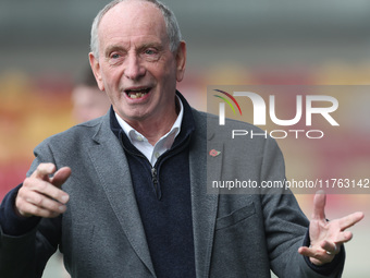 Hartlepool United manager Lennie Lawrence is present during the Vanarama National League match between York City and Hartlepool United at LN...