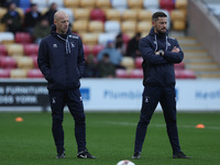 Hartlepool United's first team coach Gavin Skelton (left) and Hartlepool United's head coach Anthony Limbrick are present during the Vanaram...