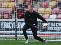 Brad Young of Hartlepool United warms up during the Vanarama National League match between York City and Hartlepool United at LNER Community...