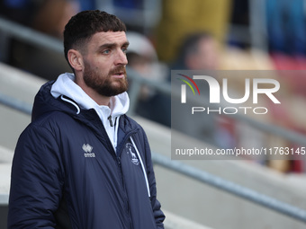 Luke Waterfall of Hartlepool United participates in the Vanarama National League match between York City and Hartlepool United at LNER Commu...