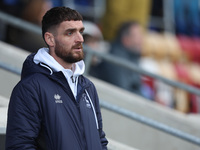 Luke Waterfall of Hartlepool United participates in the Vanarama National League match between York City and Hartlepool United at LNER Commu...