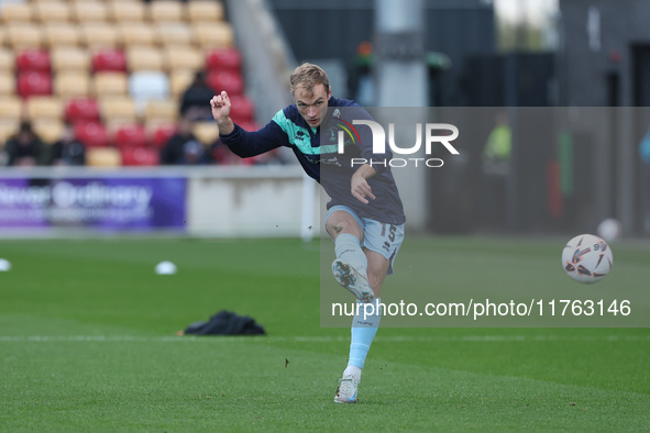 Greg Sloggett of Hartlepool United warms up during the Vanarama National League match between York City and Hartlepool United at LNER Commun...