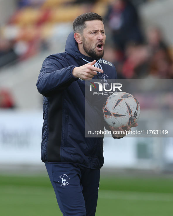 Hartlepool United's Head Coach Anthony Limbrick is present during the Vanarama National League match between York City and Hartlepool United...