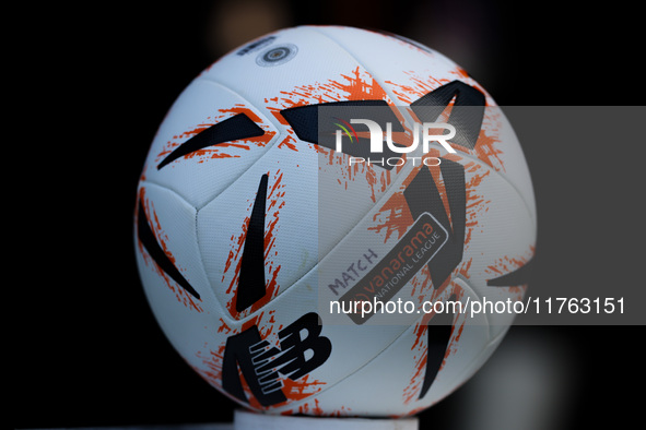 A general view of the match ball during the Vanarama National League match between York City and Hartlepool United at LNER Community Stadium...