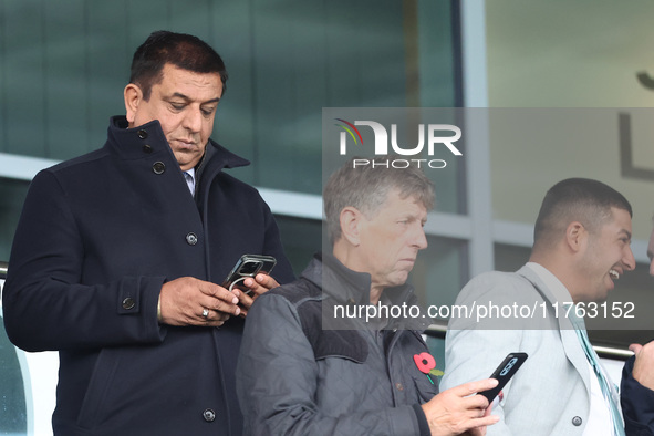 Hartlepool United's Chairman Raj Singh (left) is present during the Vanarama National League match between York City and Hartlepool United a...