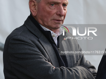 Hartlepool United manager Lennie Lawrence is present during the Vanarama National League match between York City and Hartlepool United at LN...