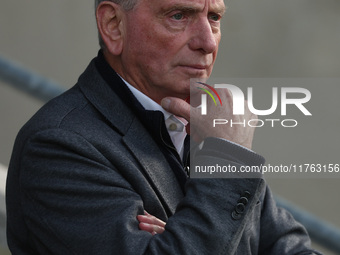 Hartlepool United manager Lennie Lawrence is present during the Vanarama National League match between York City and Hartlepool United at LN...