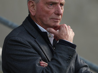 Hartlepool United manager Lennie Lawrence is present during the Vanarama National League match between York City and Hartlepool United at LN...