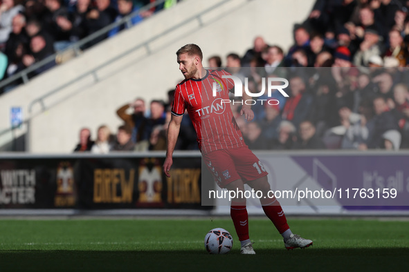 Daniel Batty of York City participates in the Vanarama National League match between York City and Hartlepool United at LNER Community Stadi...