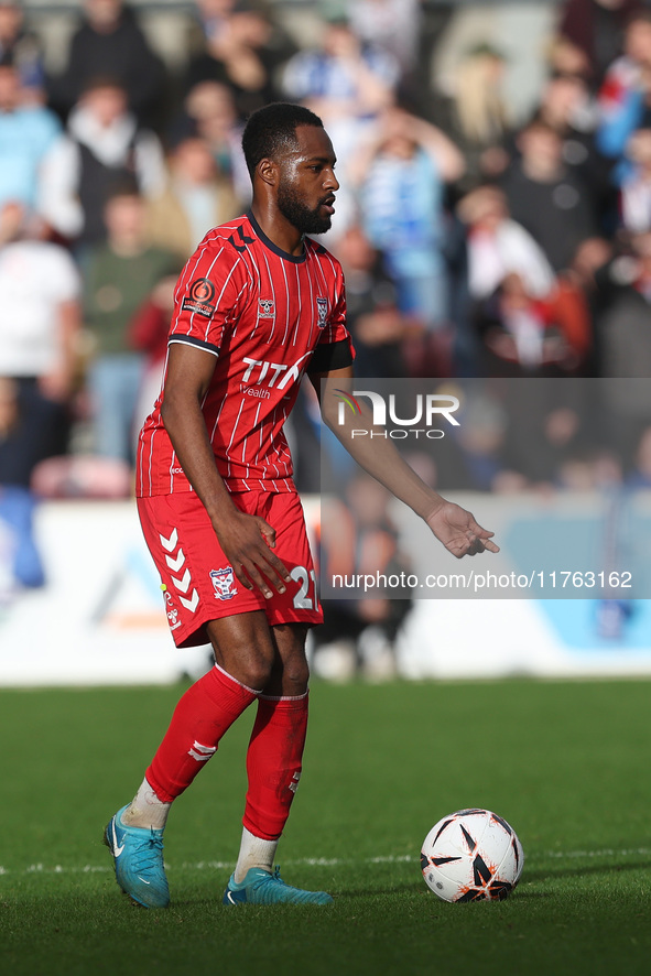 Cameron John of York City participates in the Vanarama National League match between York City and Hartlepool United at LNER Community Stadi...