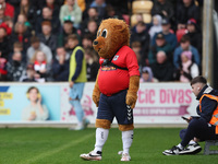 York City's mascot, Yorkie the Lion, appears during the Vanarama National League match between York City and Hartlepool United at LNER Commu...