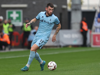 Luke Charman of Hartlepool United participates in the Vanarama National League match between York City and Hartlepool United at LNER Communi...