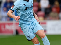 Luke Charman of Hartlepool United participates in the Vanarama National League match between York City and Hartlepool United at LNER Communi...