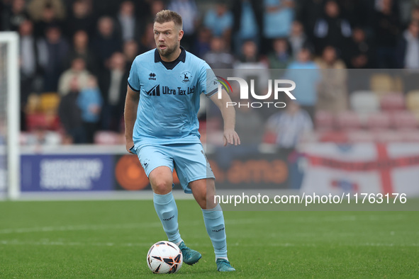 Nicky Featherstone of Hartlepool United plays during the Vanarama National League match between York City and Hartlepool United at LNER Comm...