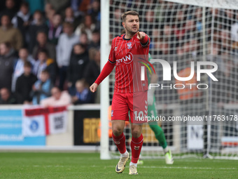 Ollie Pearce of York City plays during the Vanarama National League match between York City and Hartlepool United at LNER Community Stadium...