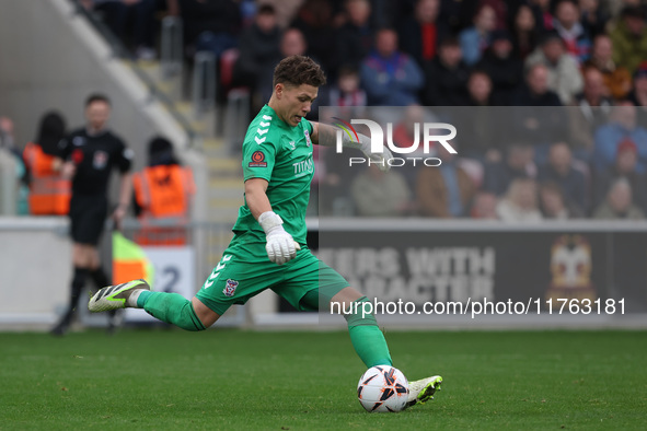 Harrison Male of York City plays during the Vanarama National League match between York City and Hartlepool United at LNER Community Stadium...