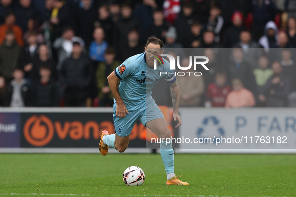 Tom Parkes of Hartlepool United participates in the Vanarama National League match between York City and Hartlepool United at LNER Community...