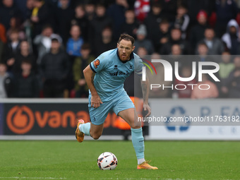 Tom Parkes of Hartlepool United participates in the Vanarama National League match between York City and Hartlepool United at LNER Community...