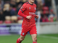 Ryan Fallowfield of York City participates in the Vanarama National League match between York City and Hartlepool United at LNER Community S...