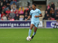 Roshaun Mathurin of Hartlepool United is in action during the Vanarama National League match between York City and Hartlepool United at LNER...