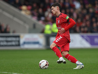 Alex Hunt of York City plays during the Vanarama National League match between York City and Hartlepool United at LNER Community Stadium in...