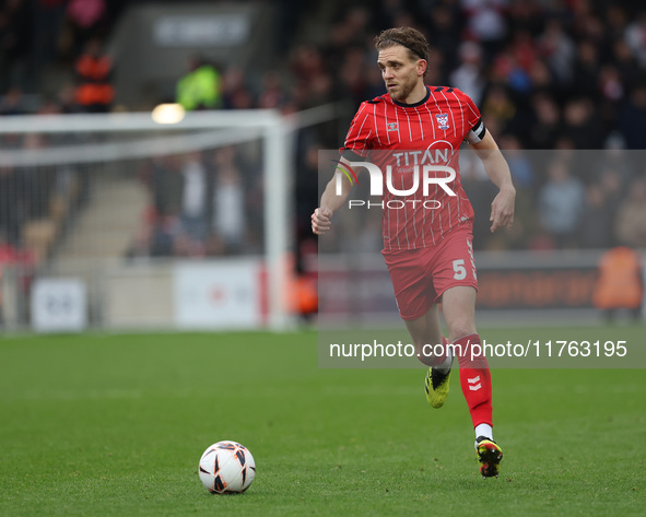 Callum Howe of York City participates in the Vanarama National League match between York City and Hartlepool United at LNER Community Stadiu...