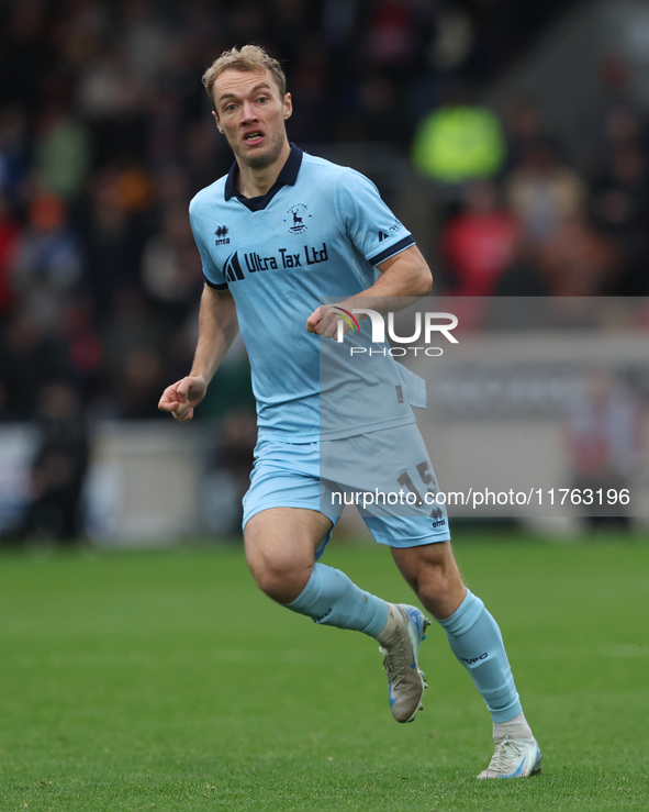 Greg Sloggett of Hartlepool United is in action during the Vanarama National League match between York City and Hartlepool United at LNER Co...