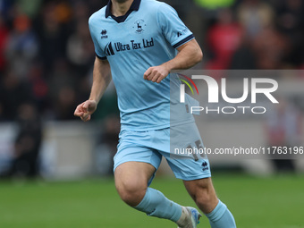 Greg Sloggett of Hartlepool United is in action during the Vanarama National League match between York City and Hartlepool United at LNER Co...