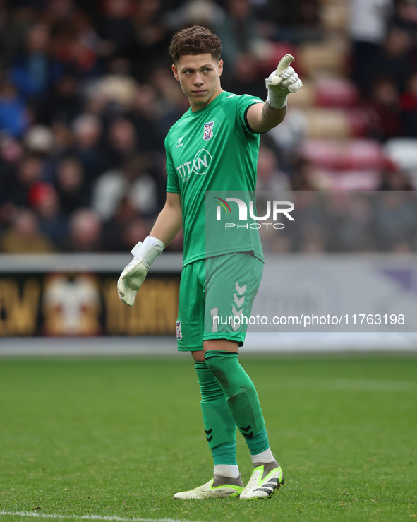 Harrison Male of York City participates in the Vanarama National League match between York City and Hartlepool United at LNER Community Stad...