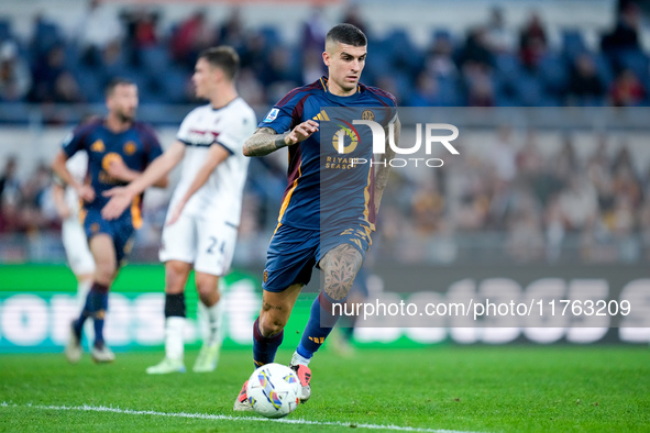 Gianluca Mancini of AS Roma during the Serie A Enilive match between AS Roma and Bologna FC at Stadio Olimpico on November 10, 2024 in Rome,...