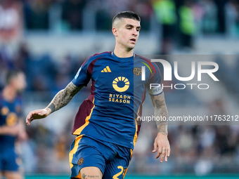 Gianluca Mancini of AS Roma during the Serie A Enilive match between AS Roma and Bologna FC at Stadio Olimpico on November 10, 2024 in Rome,...