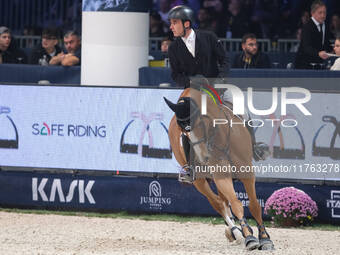 Simon Delestre rides Dexter Fontenis Z during the CSI5*-W Longines FEI Jumping World Cup 2024 Grand Prix presented by KASK at Pala Fimauto i...