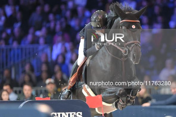 Simon Delestre rides Dexter Fontenis Z during the CSI5*-W Longines FEI Jumping World Cup 2024 Grand Prix presented by KASK at Pala Fimauto i...