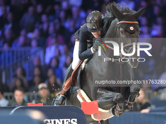 Simon Delestre rides Dexter Fontenis Z during the CSI5*-W Longines FEI Jumping World Cup 2024 Grand Prix presented by KASK at Pala Fimauto i...