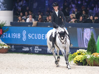 Kevin Jochems rides Camilla Van de Helle during the CSI5*-W Longines FEI Jumping World Cup 2024 Grand Prix presented by KASK at Pala Fimauto...