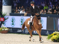 Jerome Guery rides Careca LS Elite during the CSI5*-W Longines FEI Jumping World Cup 2024 Grand Prix presented by KASK at Pala Fimauto in Ve...