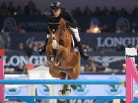 Jerome Guery rides Careca LS Elite during the CSI5*-W Longines FEI Jumping World Cup 2024 Grand Prix presented by KASK at Pala Fimauto in Ve...