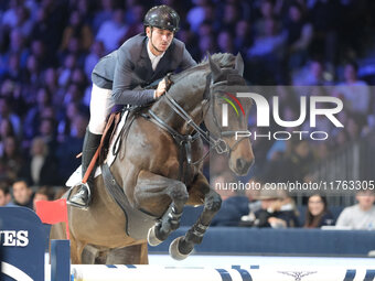 Steve Guerdat rides Venard de Cerisy during the CSI5*-W Longines FEI Jumping World Cup 2024 Grand Prix presented by KASK, at Pala Fimauto in...