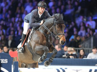 Steve Guerdat rides Venard de Cerisy during the CSI5*-W Longines FEI Jumping World Cup 2024 Grand Prix presented by KASK, at Pala Fimauto in...