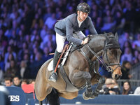 Steve Guerdat rides Venard de Cerisy during the CSI5*-W Longines FEI Jumping World Cup 2024 Grand Prix presented by KASK, at Pala Fimauto in...